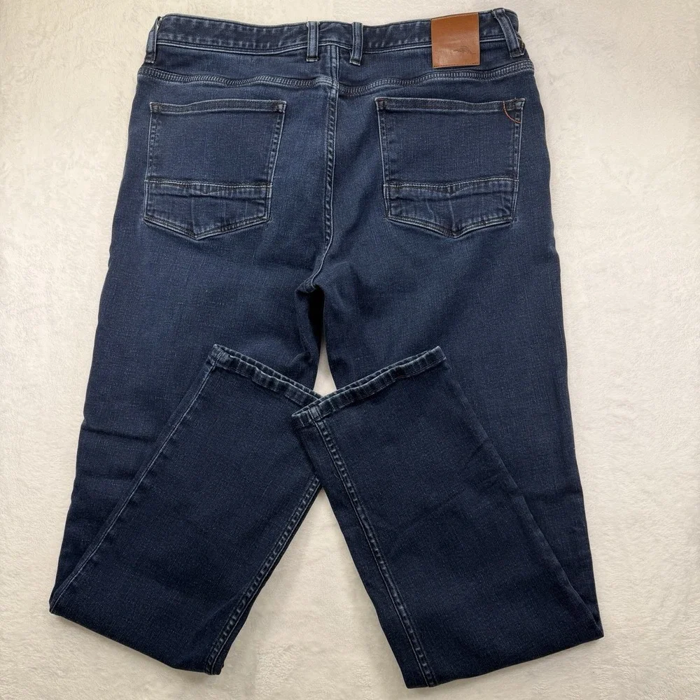 Tommy Bahama Jeans Mens 34x32 Blue Straight Leg Dark Wash Stretch